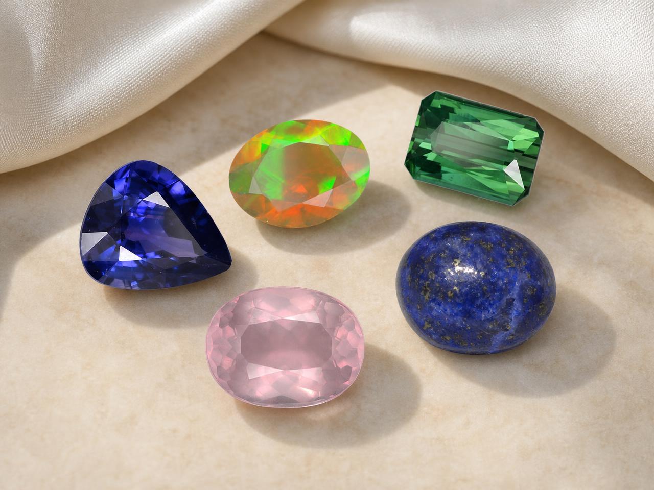 Natural loose gemstones associated with the Libra zodiac sign