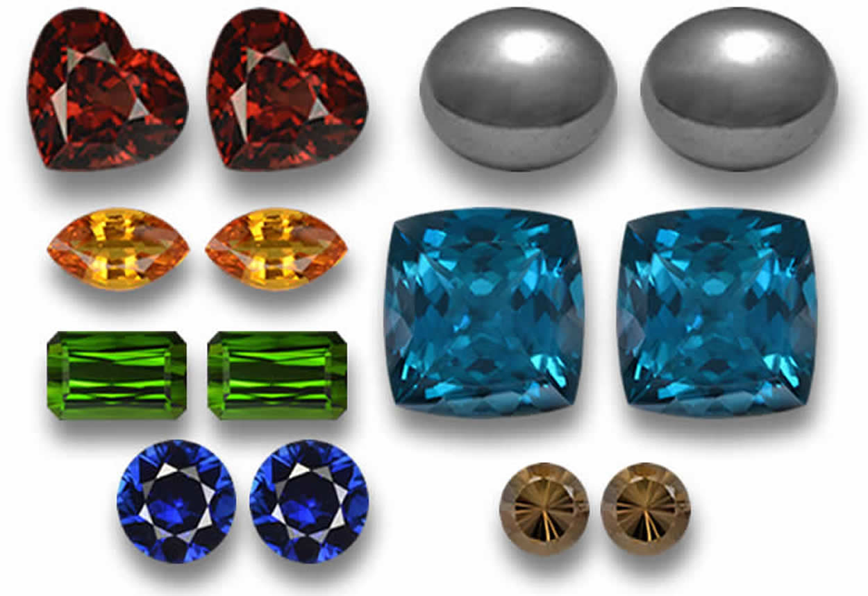Matched loose gemstones for custom earrings
