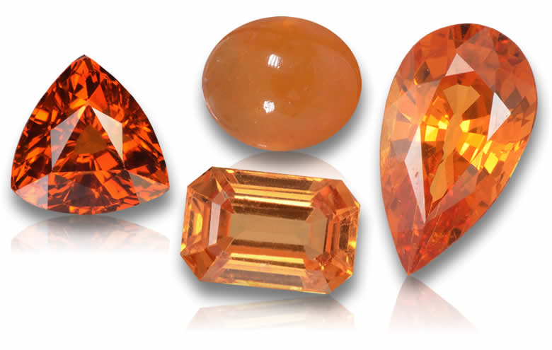 Loose Mandarin Spessartite Garnet Gemstones