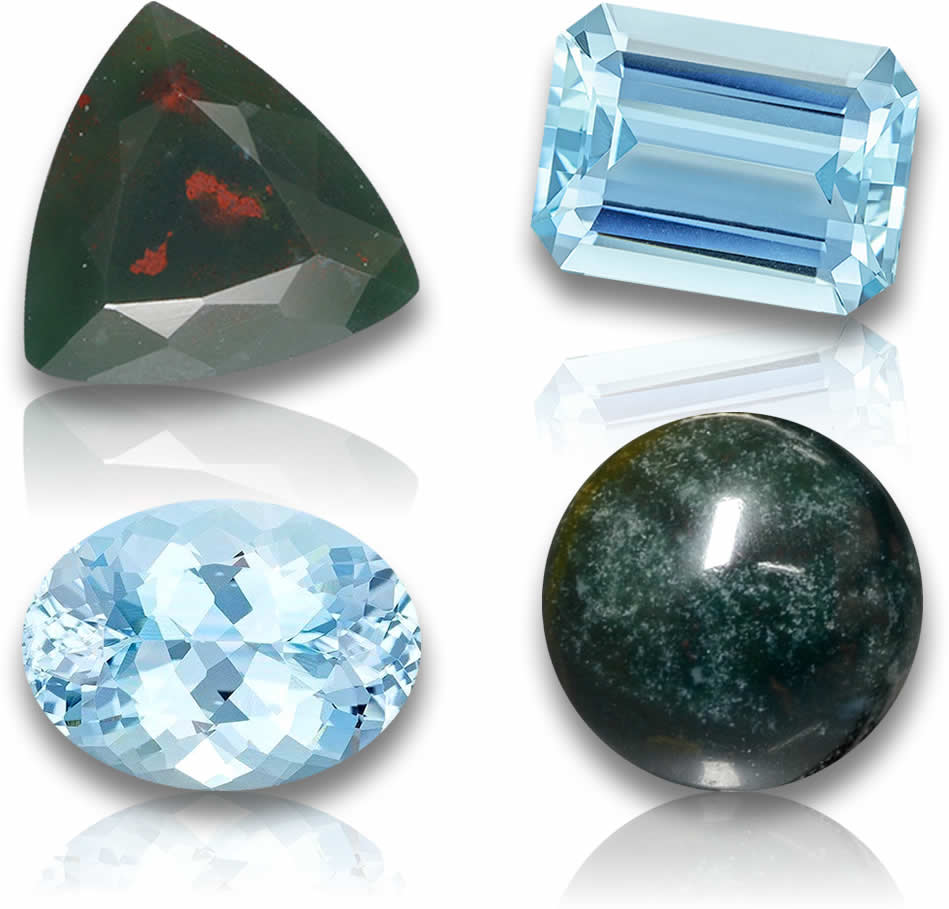March Birthstones - Aquamarine and Bloodstone