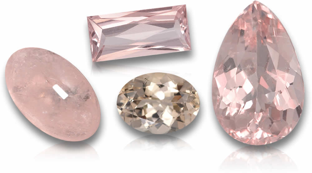 Pink-Peach Morganite Gemstones