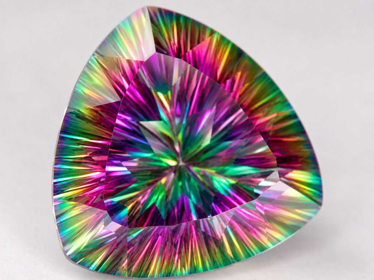 Close-up view of natural Mystic Quartz gemstones