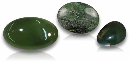 Piedras preciosas de jade nefrita