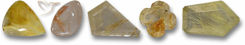 Odd Shaped Rutile Quartz Gemstones
