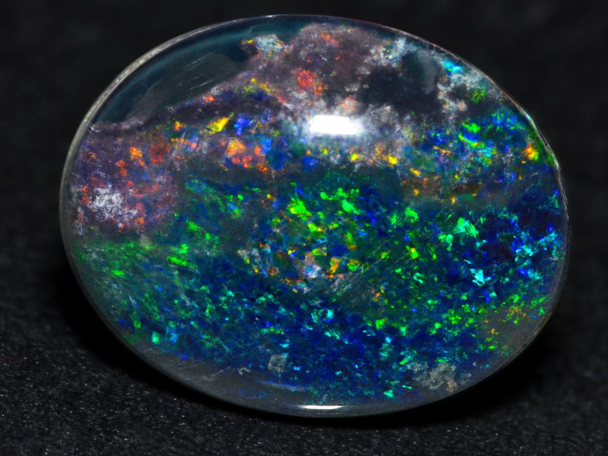 Close-up view of natural Opal Triplet gemstones