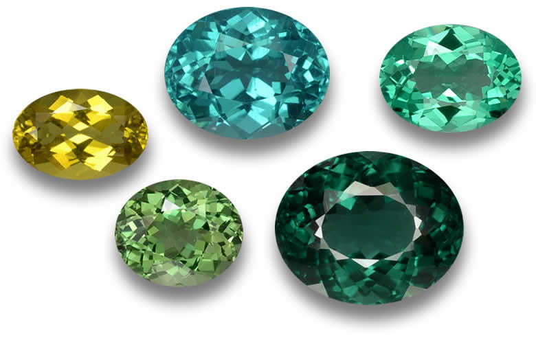 Oval Apatite Gemstones - Natural, Certified