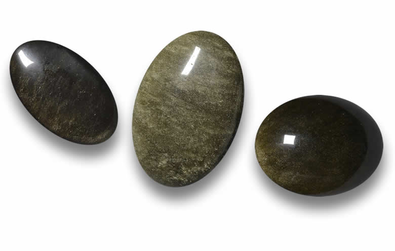 Oval Black Obsidian Gems - Natural, Certified