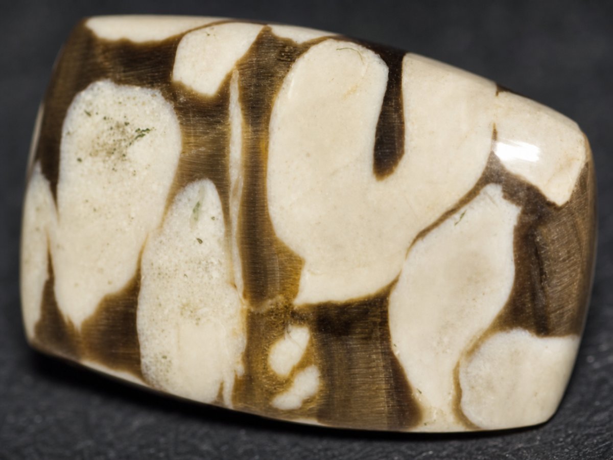 Close-up view of natural Peanut Wood gemstones