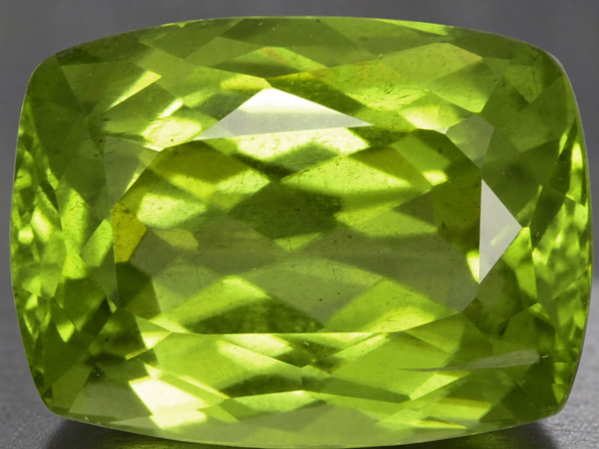 Close-up view of natural Peridot gemstones