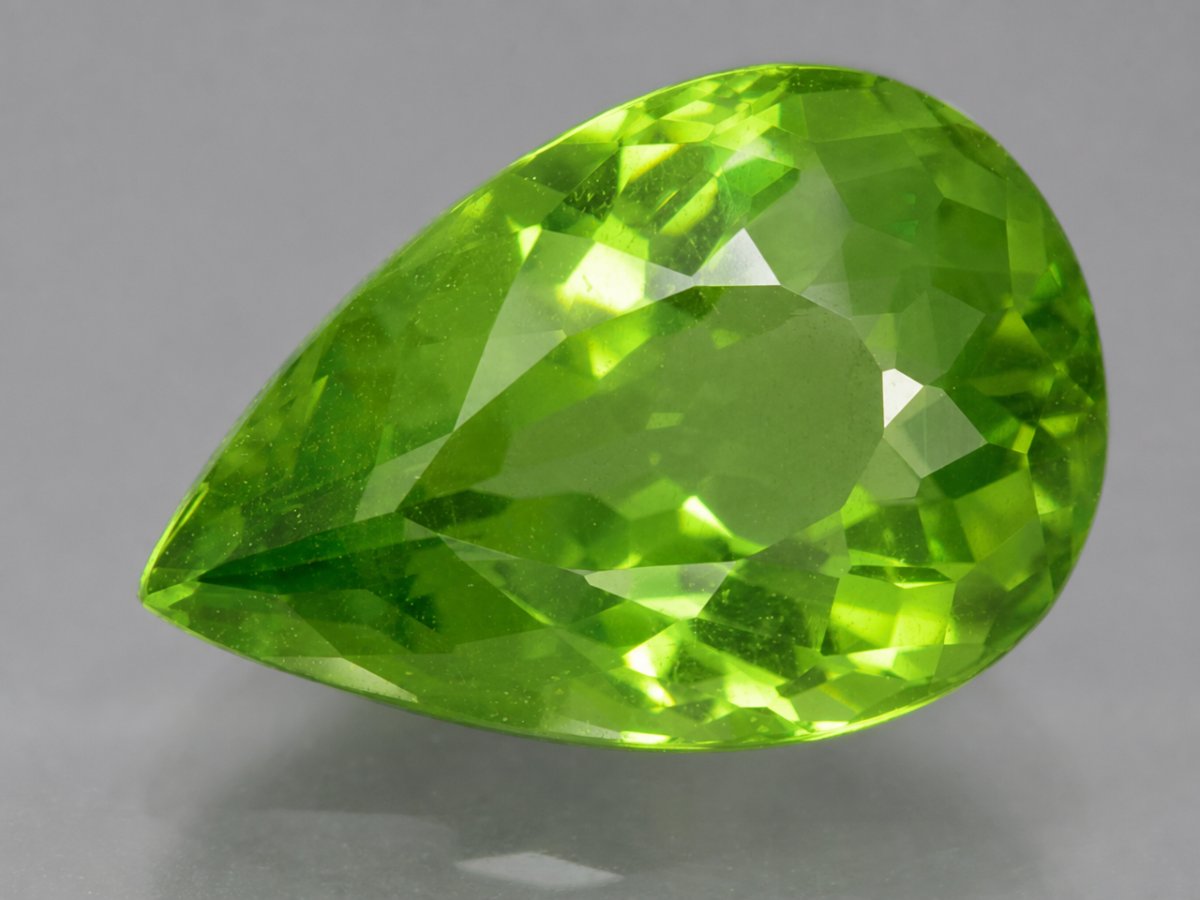 Close-up view of natural Peridot gemstones
