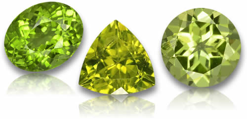 Piedras preciosas de peridoto