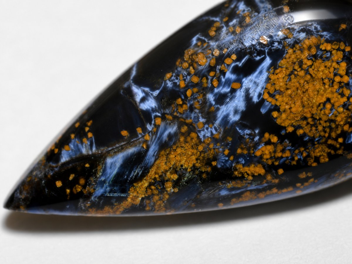 Close-up view of natural Pietersite gemstones