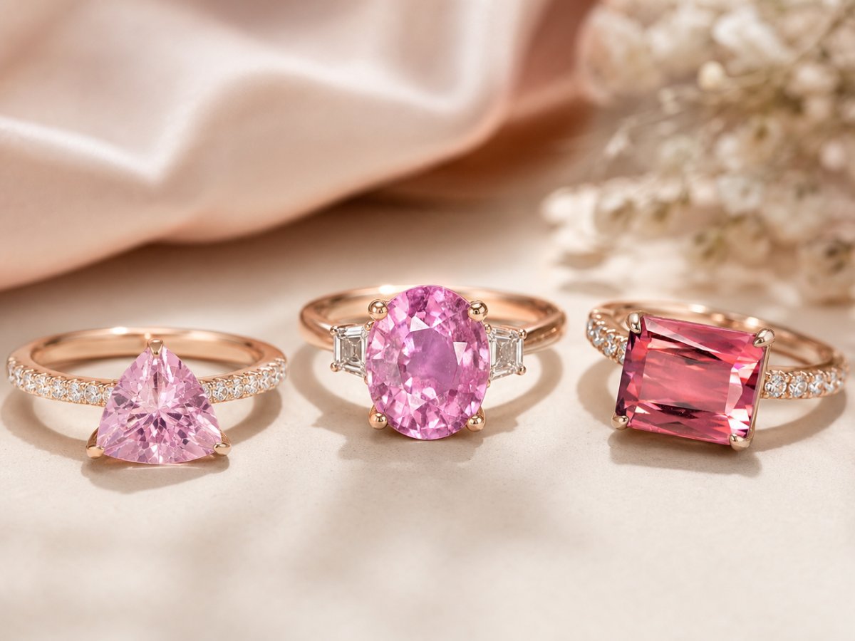 Natural gemstone gemstones shown in jewelry