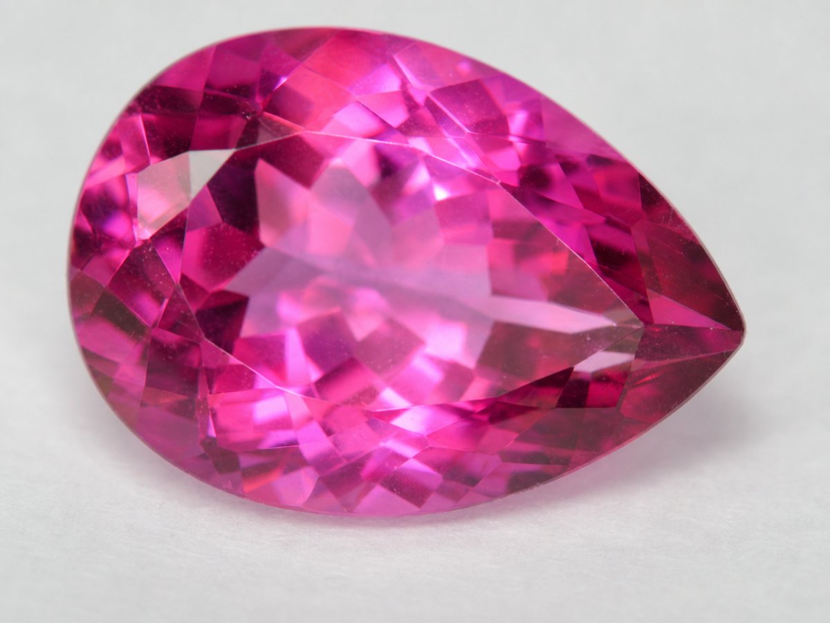 Close-up view of natural Pink Topaz gemstones