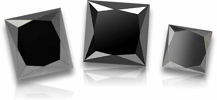 Princess cut black diamonds for sale