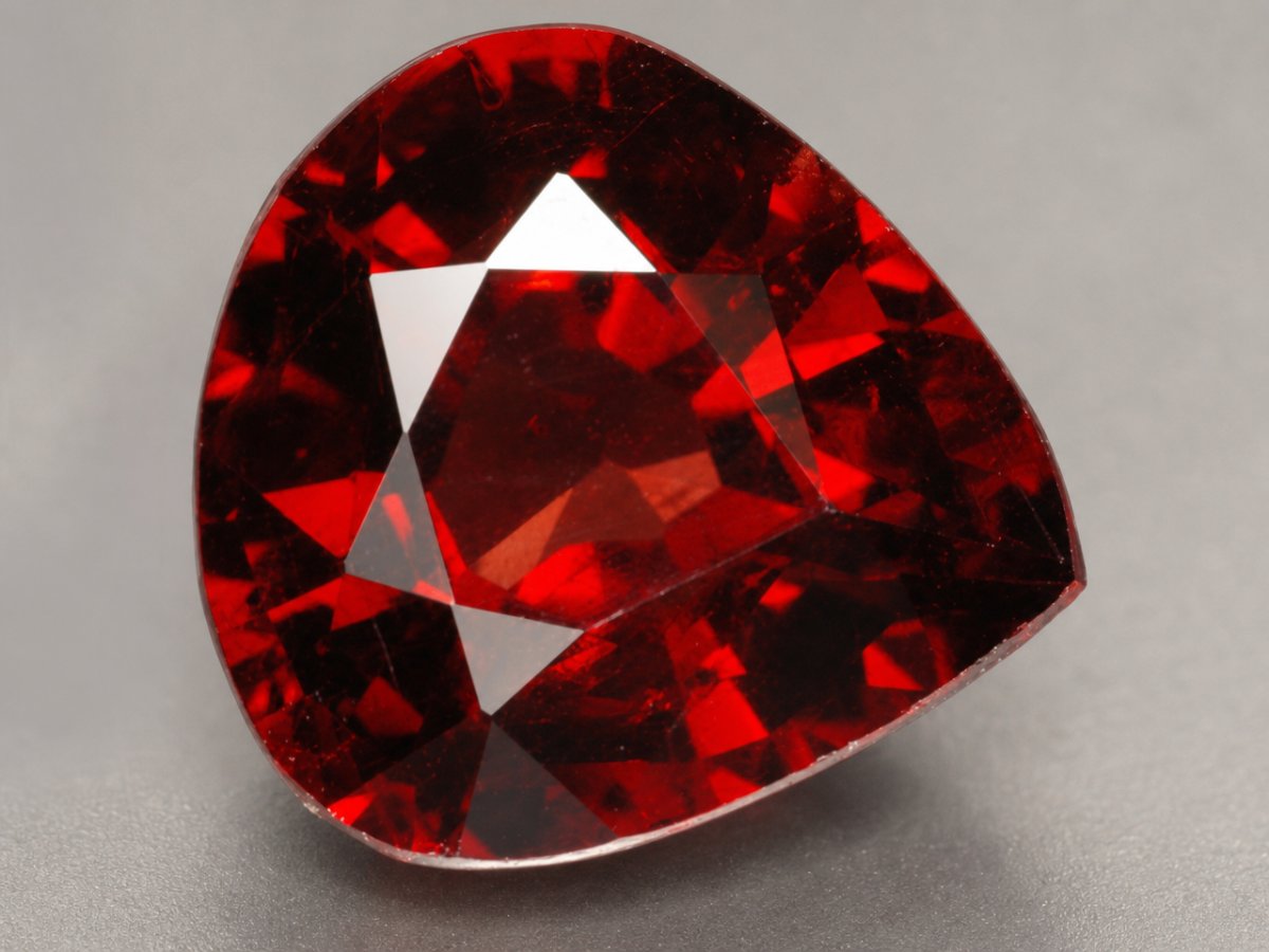 Close-up view of natural Pyrope Garnet gemstones