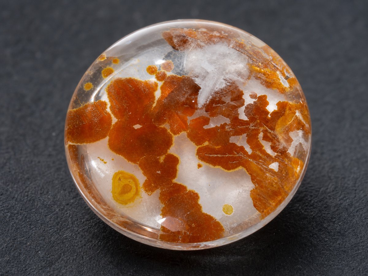 Close-up view of natural Quartz With Marcasite gemstones