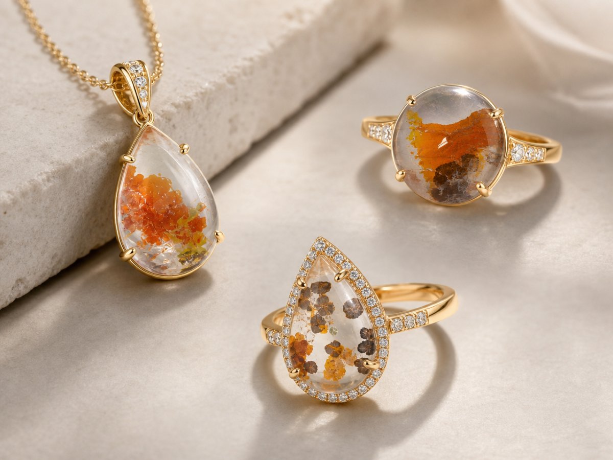 Quartz With Marcasite gemstones shown in jewelry