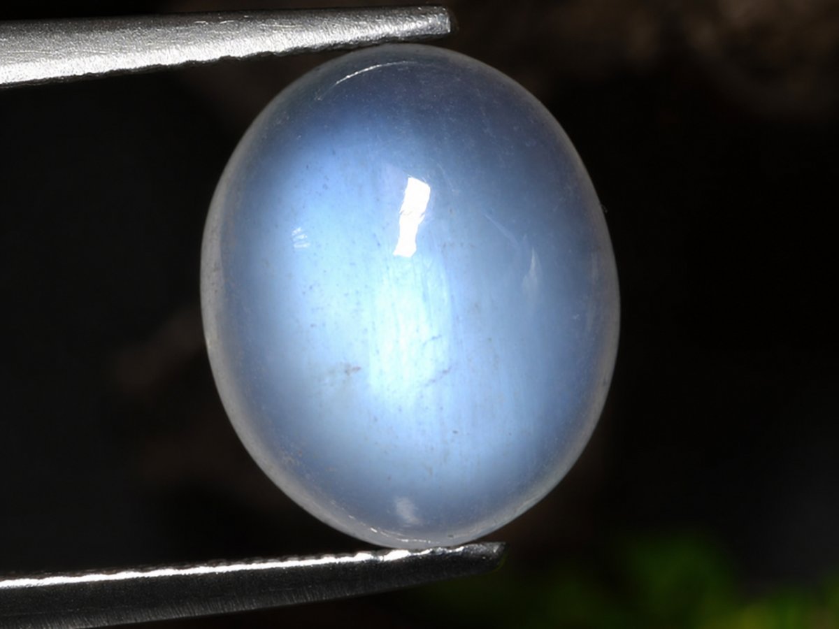 Close-up view of natural Rainbow Moonstone gemstones