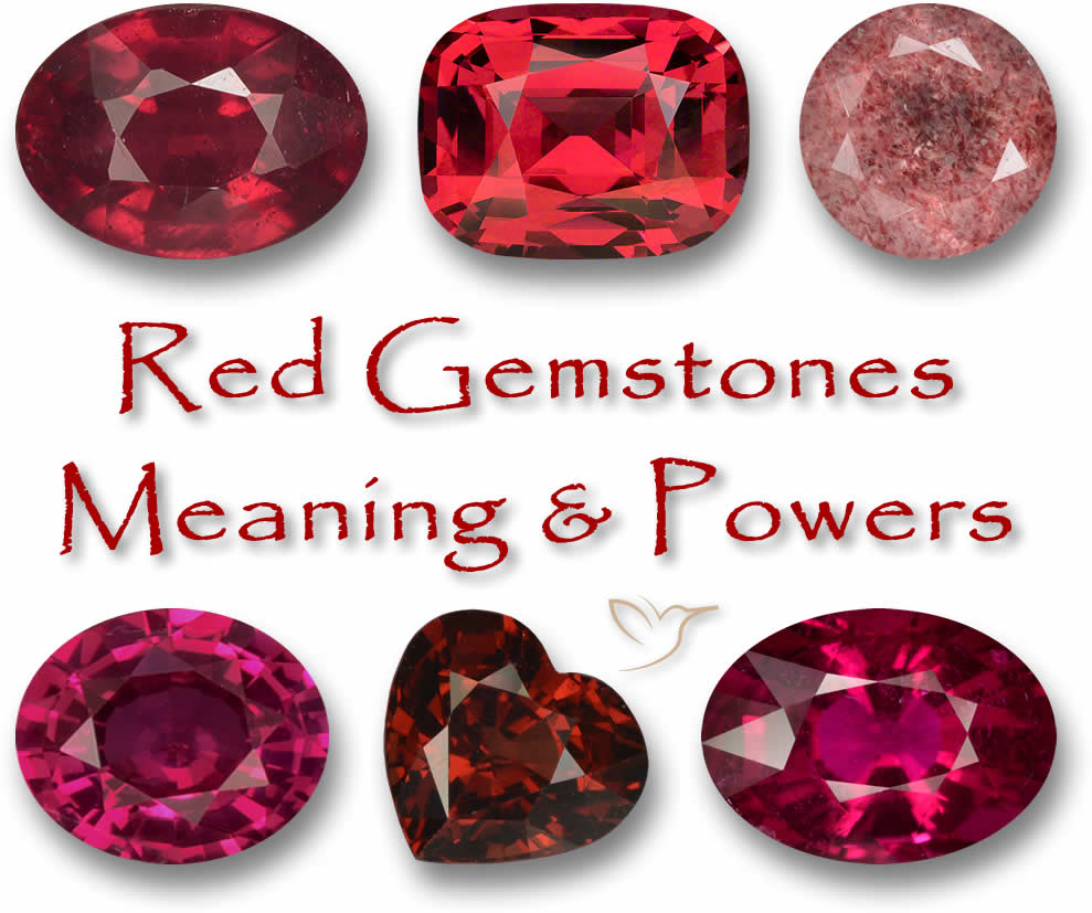 Red Gemstones.  Red gemstones, Stones and crystals, Crystal healing stones