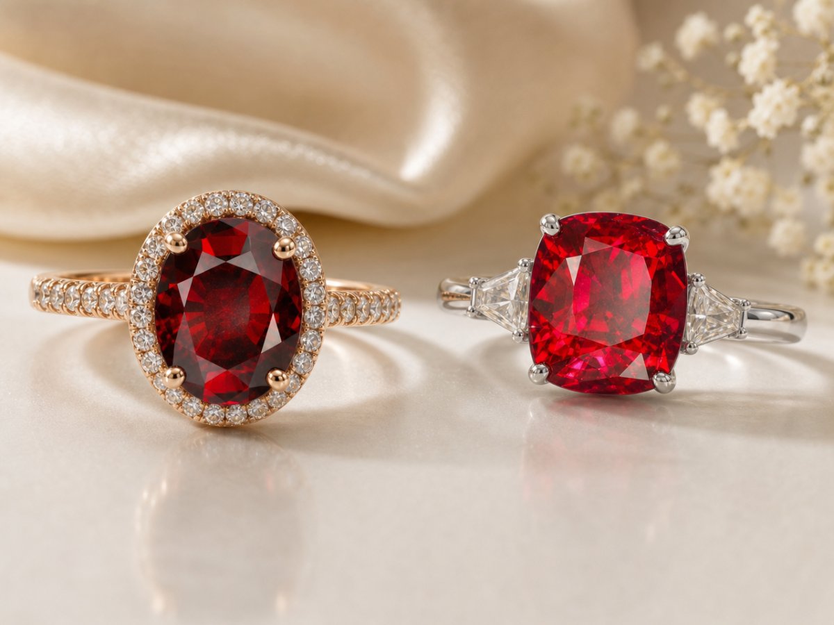 Natural gemstone gemstones shown in jewelry
