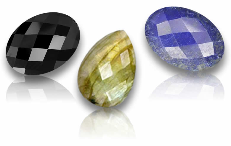 Rose Cut Gemstones with vintage faceting style