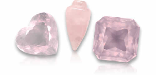 Piedras preciosas de cuarzo rosa