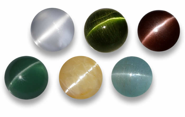 Round Cat's Eye Gemstones - Natural, Certified