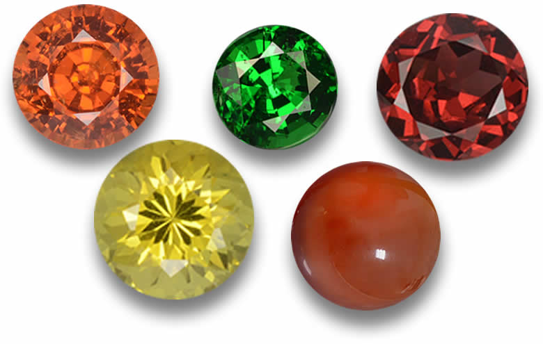 Loose Round Garnet: Red, Orange, Green, Purple, Calibrated, Wholesale Round Garnets