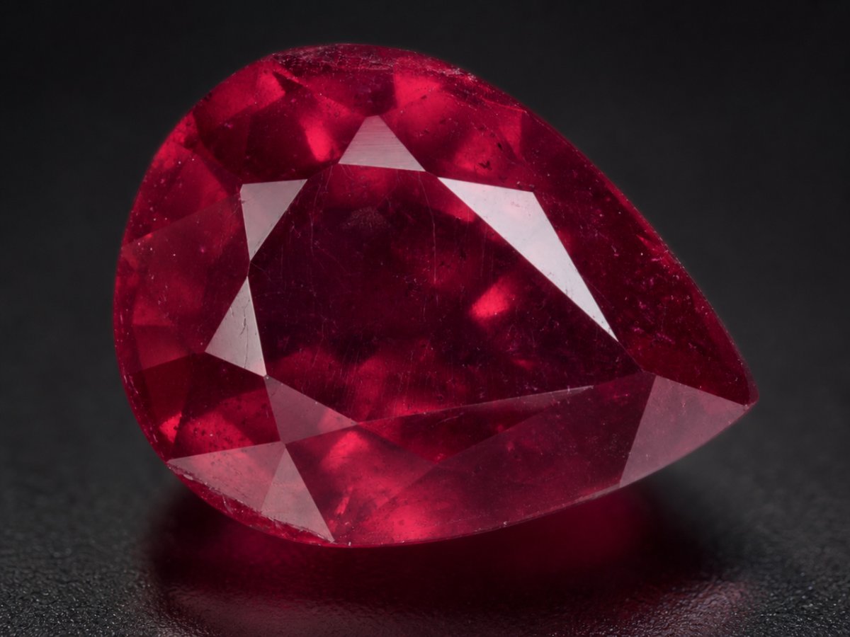 Close-up view of natural Ruby gemstones