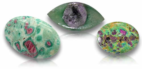 Rubis en pierres précieuses fuchsite