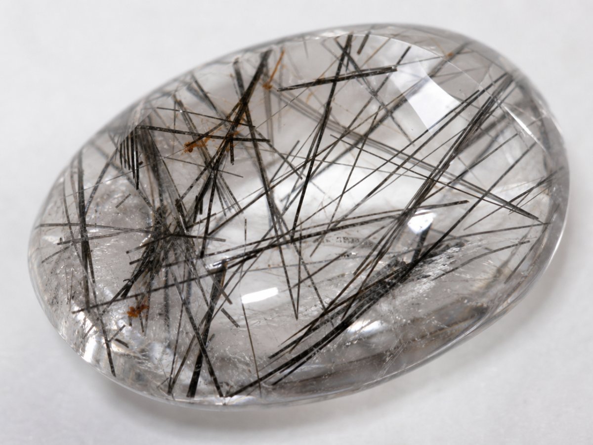 Close-up view of natural Rutile Quartz gemstones