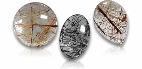 Pierres précieuses de quartz rutile