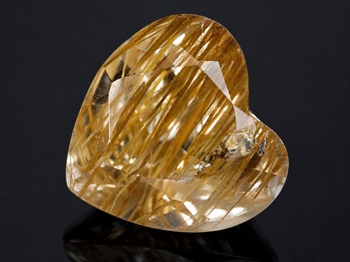 Close-up view of natural Rutile Topaz gemstones