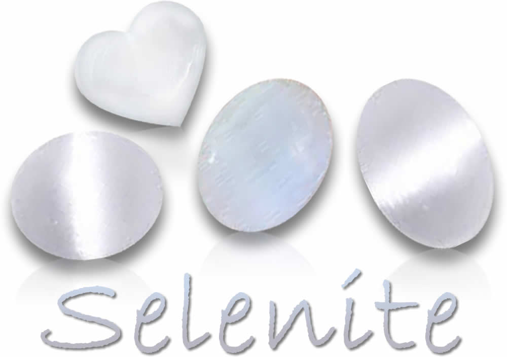 Pierres précieuses de sélénite naturelle
