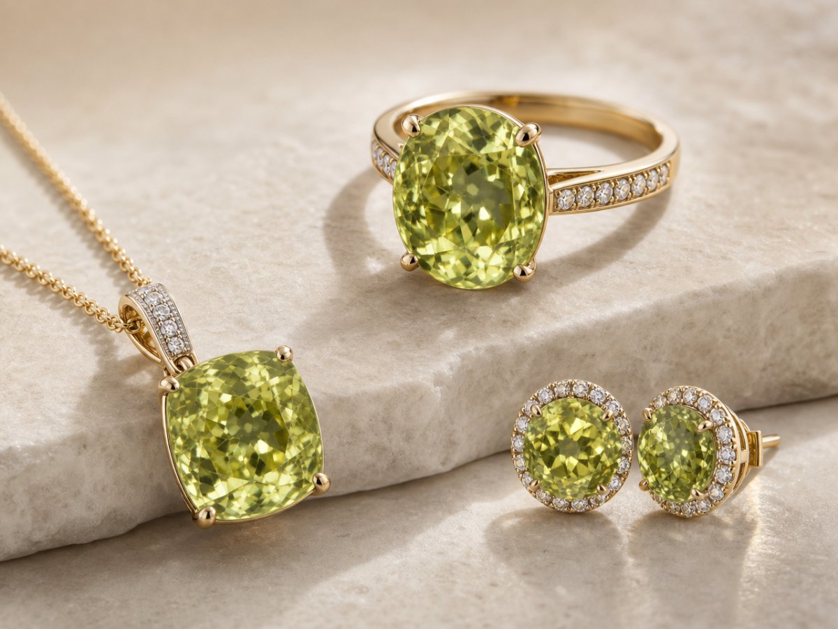 Sillimanite gemstones shown in jewelry