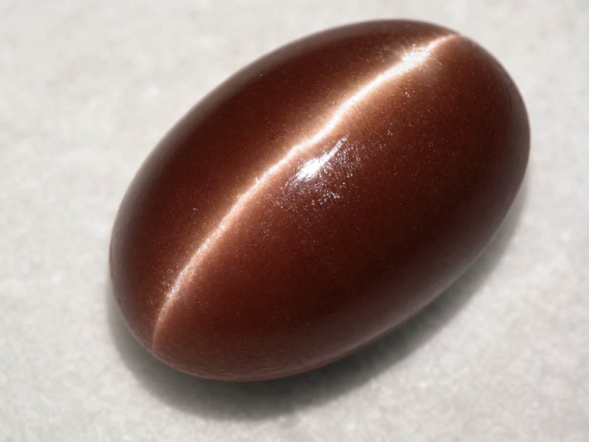 Close-up view of natural Sillimanite Cat's Eye gemstones