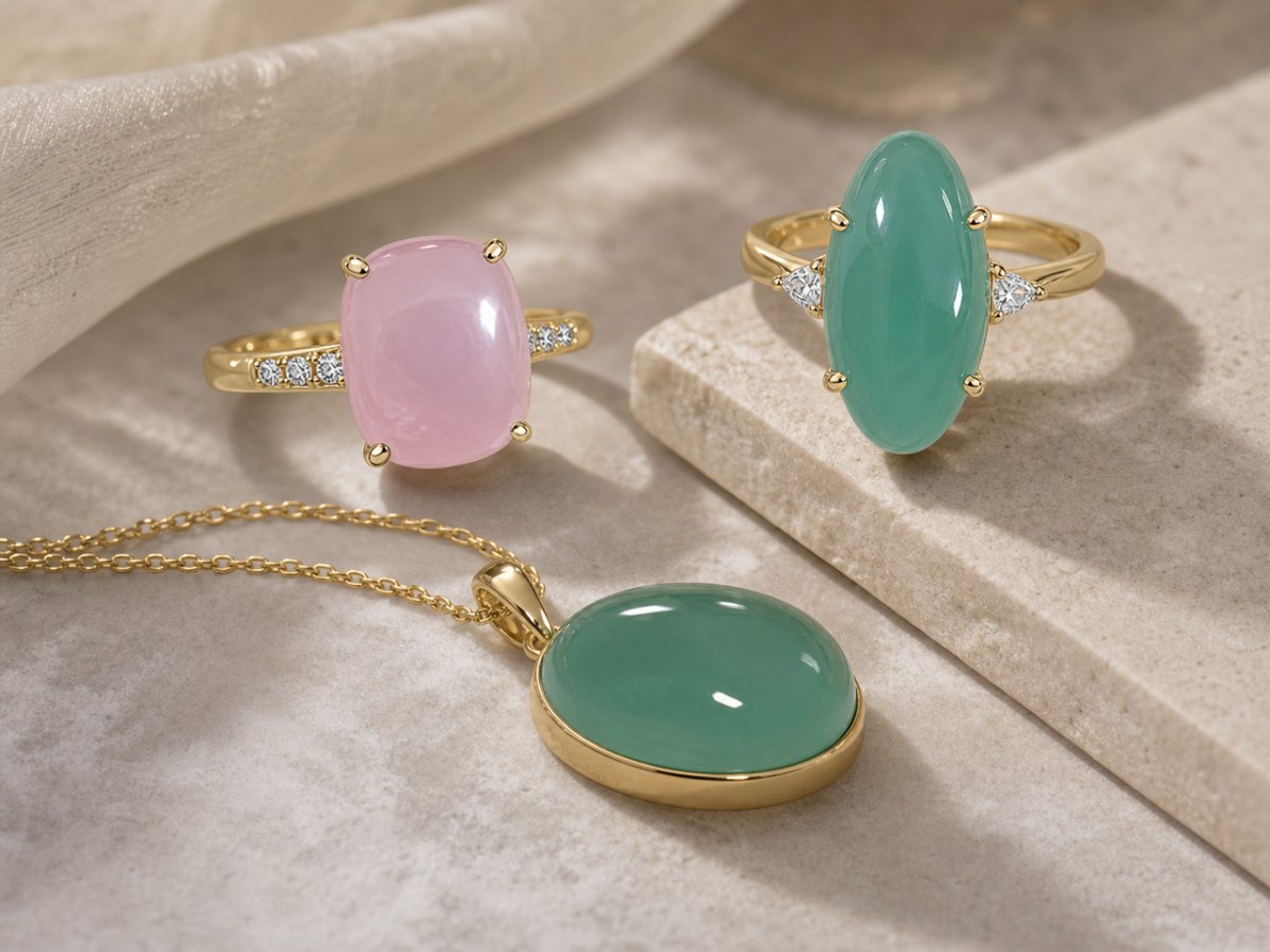 Smithsonite gemstones shown in jewelry