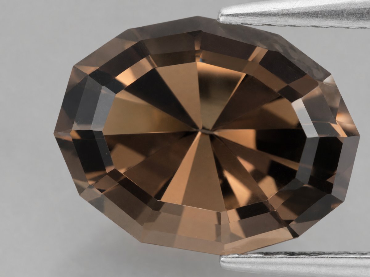 Close-up view of natural Smoky Quartz gemstones