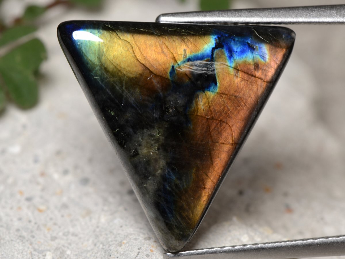 Close-up view of natural Spectrolite gemstones