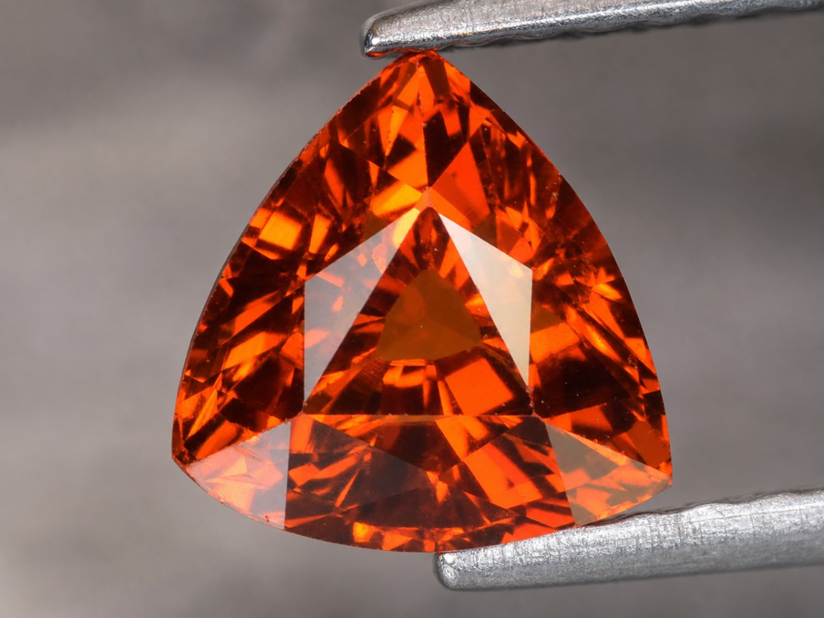 Close-up view of natural Spessartite Garnet gemstones