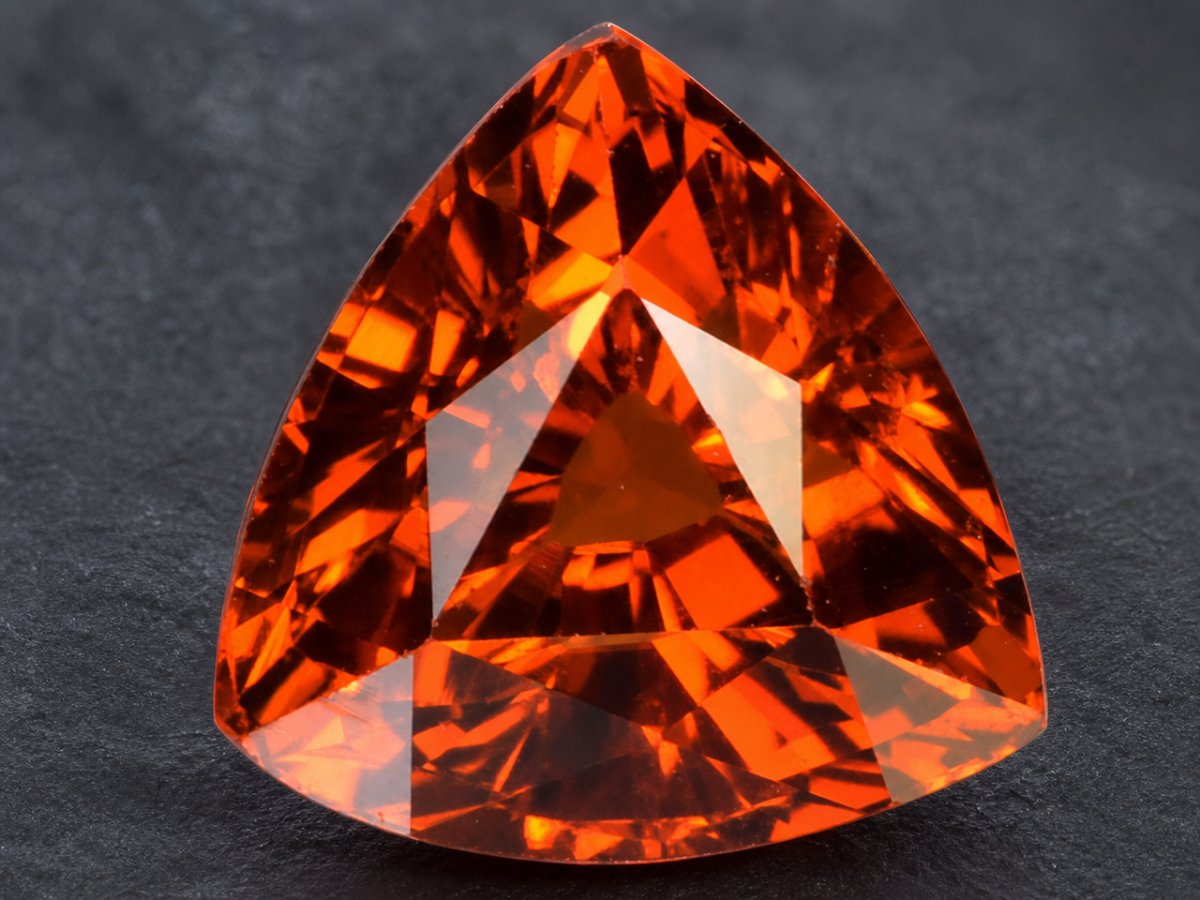 Close-up view of natural Spessartite Garnet gemstones