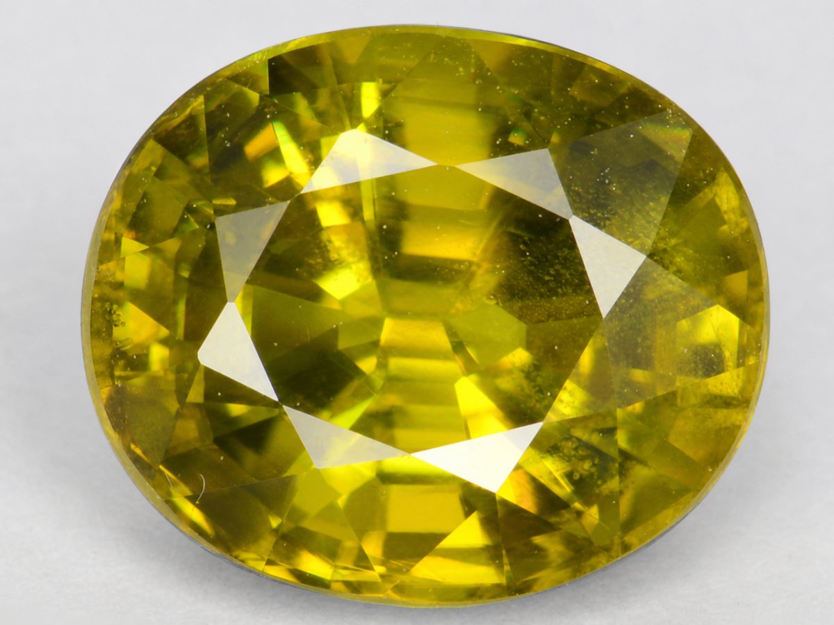 Close-up view of natural Sphene gemstones
