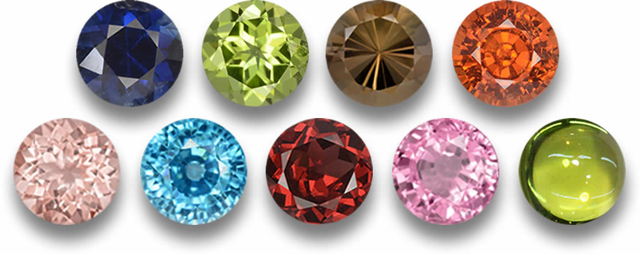Selection of 7mm round loose gemstones