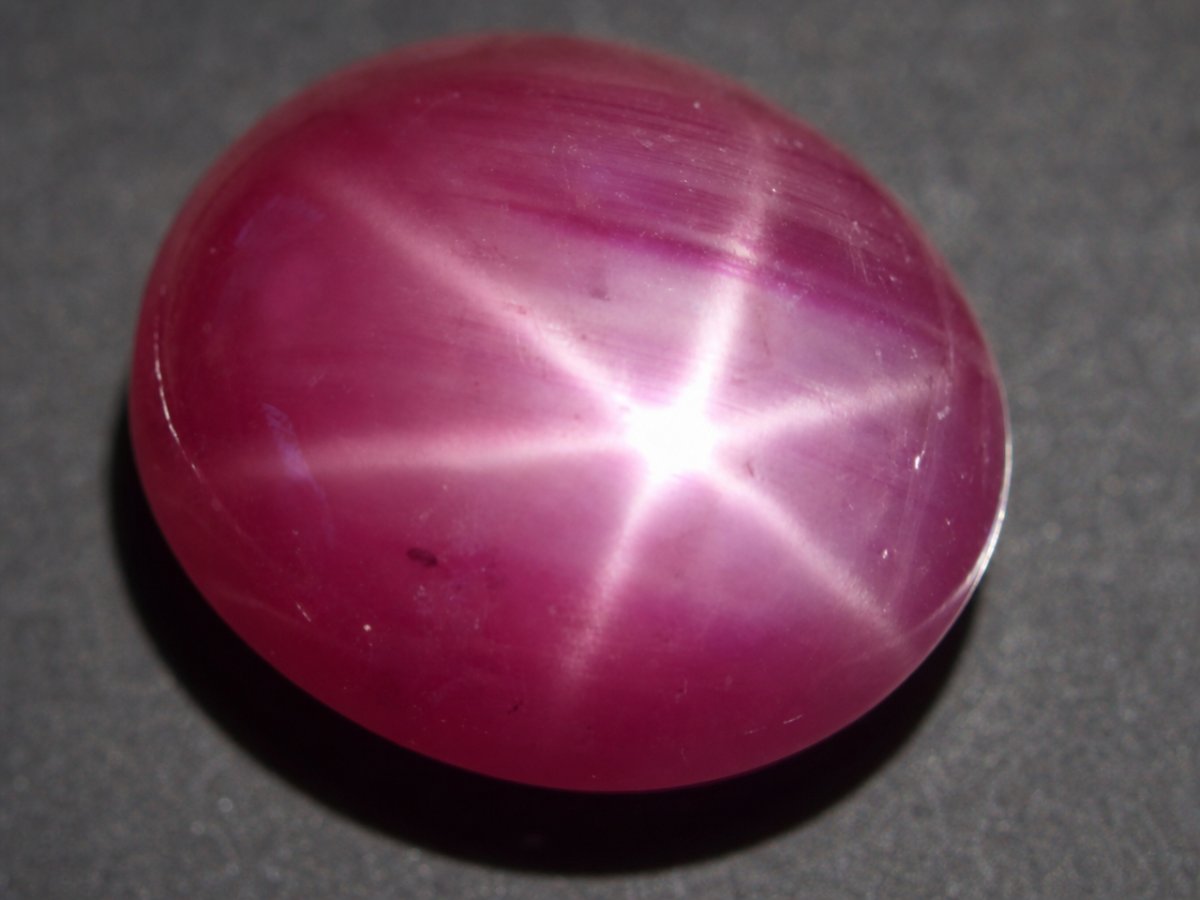 Close-up view of natural Star Ruby gemstones