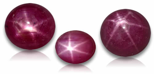 Piedras preciosas de rubí estrella