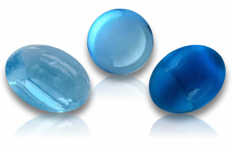 Topaz Cabochons: Swiss Blue, London Blue, Sky Blue, White, Wholesale Topaz Cabochons