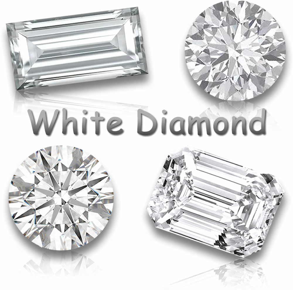 Pierres précieuses de diamant blanc naturel