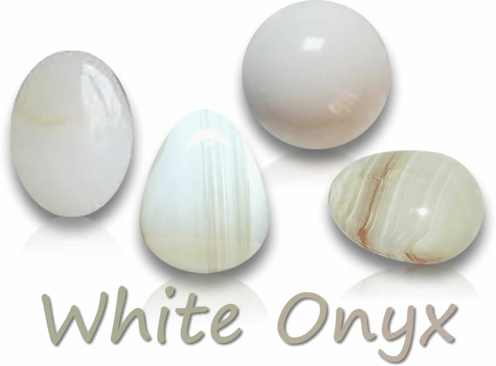 Pierres précieuses d'onyx blanc naturel