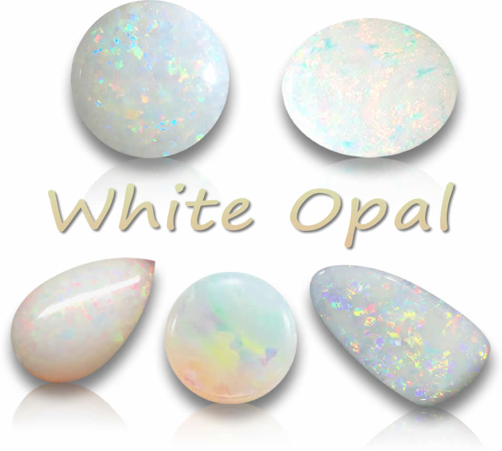Pierres précieuses d'opale blanche naturelle
